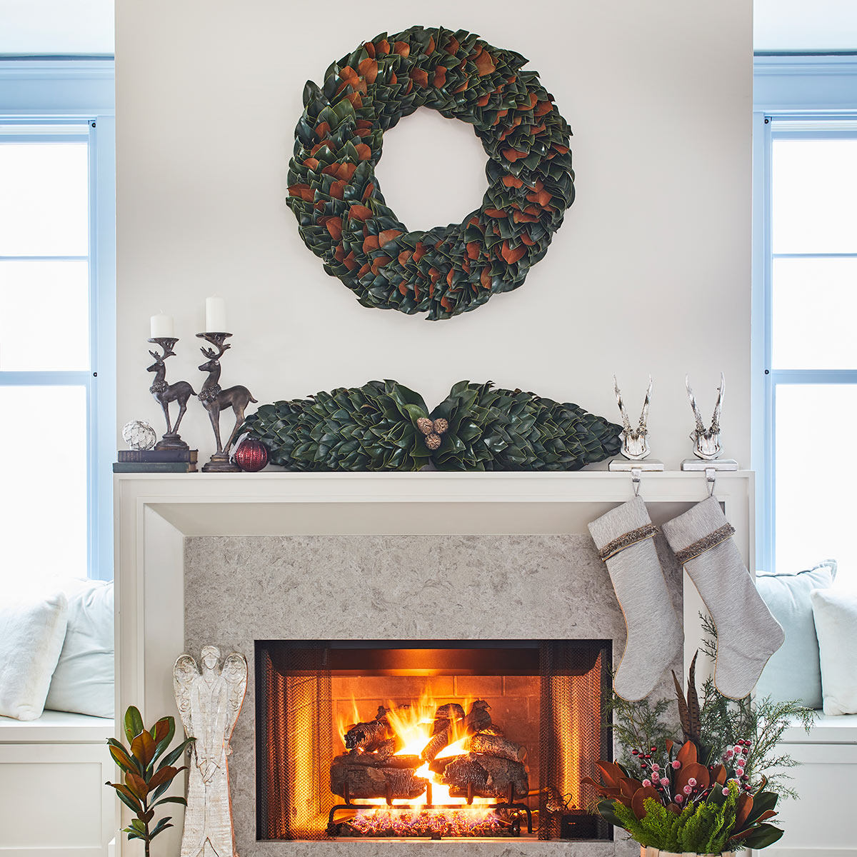 All Green Magnolia Centerpiece